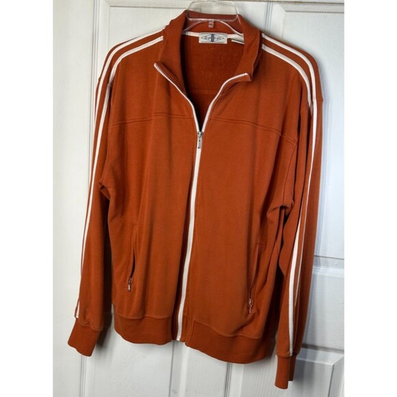 Eight Eight Sweat Jacket Men's XL Burnt Orange Long Sleeve Athletic Full Zip - Picture 6 of 8